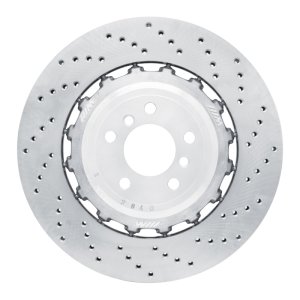 BMW M6 Brake Rotor (1) - Right Rear - R1 Concepts - Drilled, Carbon Alloy, GeoMET - `12-`19